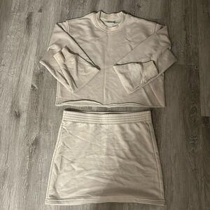 TNA (artizia) cropped sweat shirt and mini skirt set